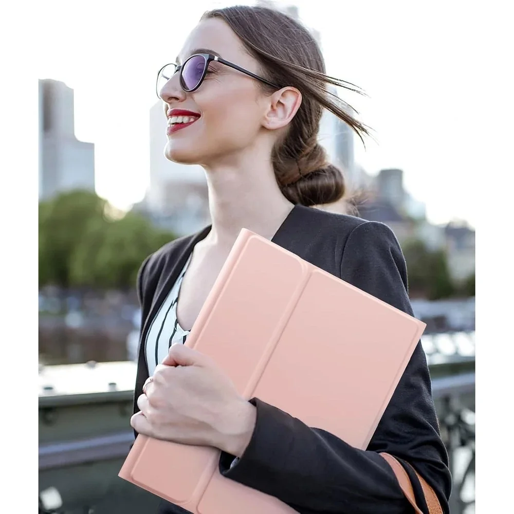 Harvopu iPad 11th 10th Gen Keyboard Case‎ Trackpad Backlit Detachable Pink